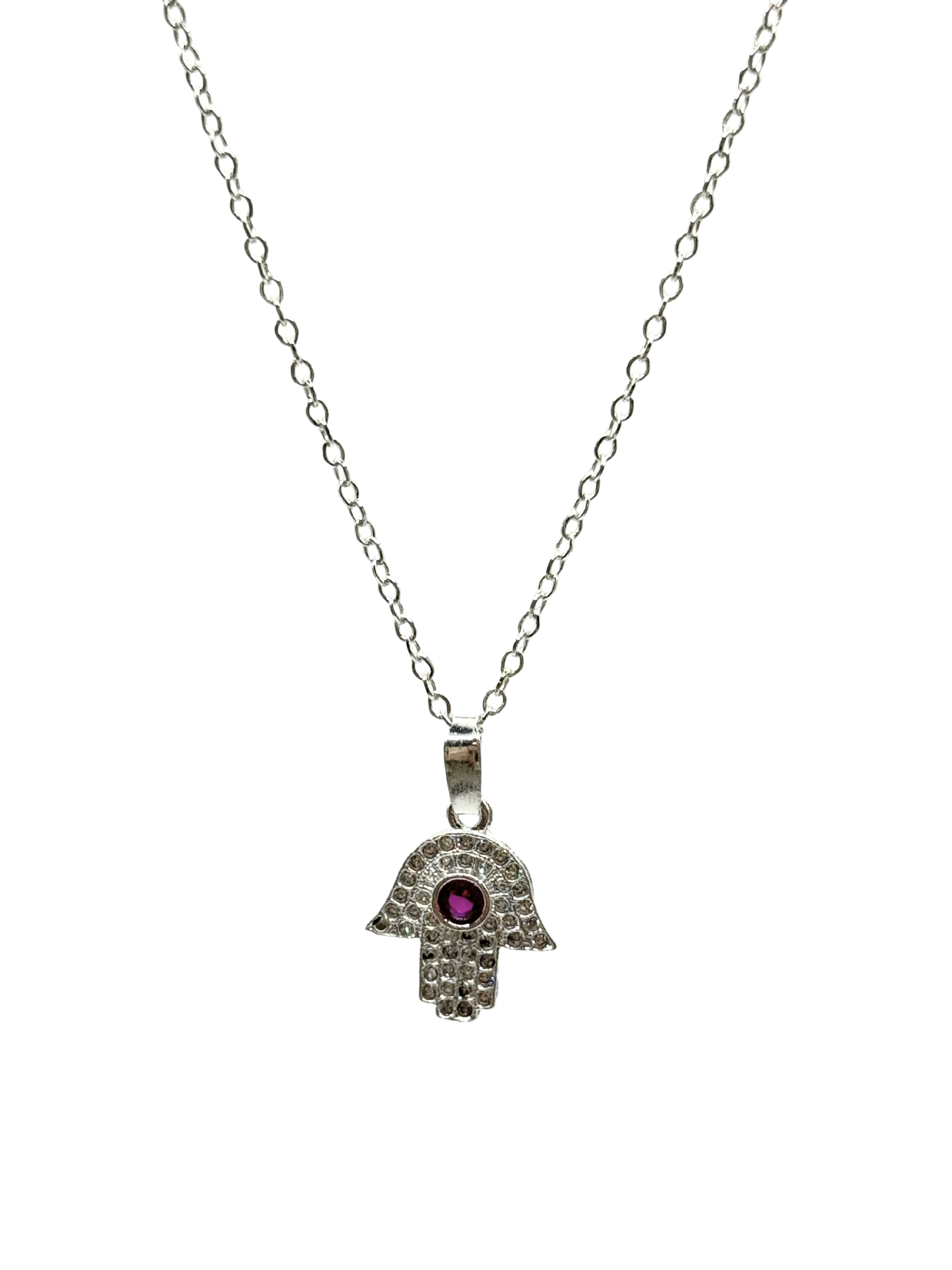 Collar mano fatima zirconia