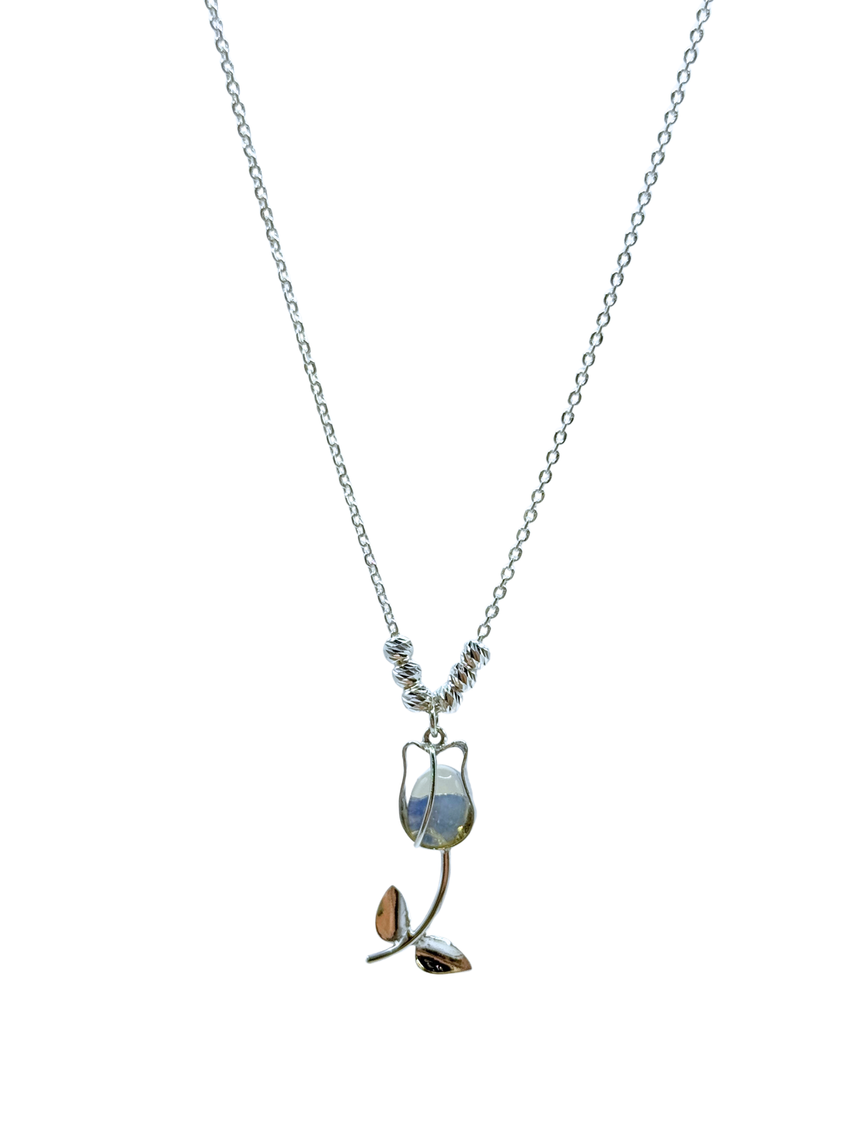 Collar flor piedra de luna
