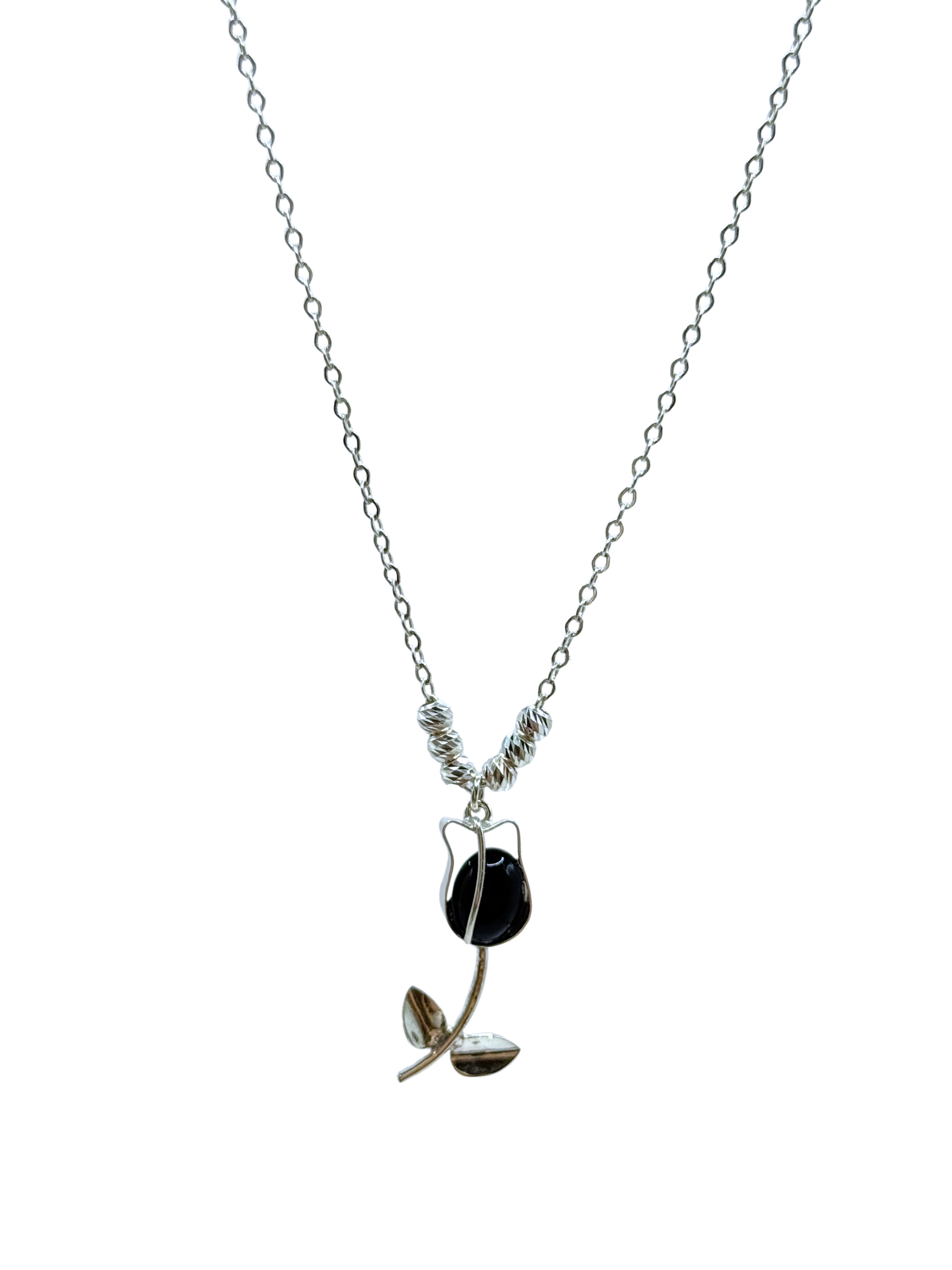 Collar flor onix