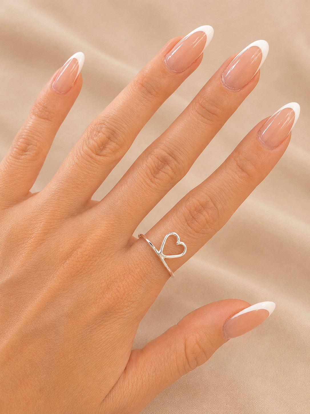 Anillo corazon vertical