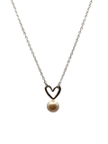 Collar corazon y perla