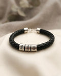 Pulsera de caucho y plata